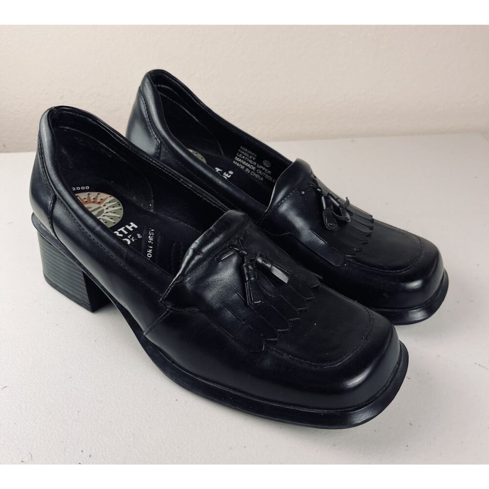 Earth Shoe Gelron 2000 Black Leather Tassel Loafers Comfort First Womens 6.5 - Picture 2 of 7